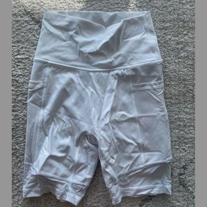 Aerie White Biker Shorts